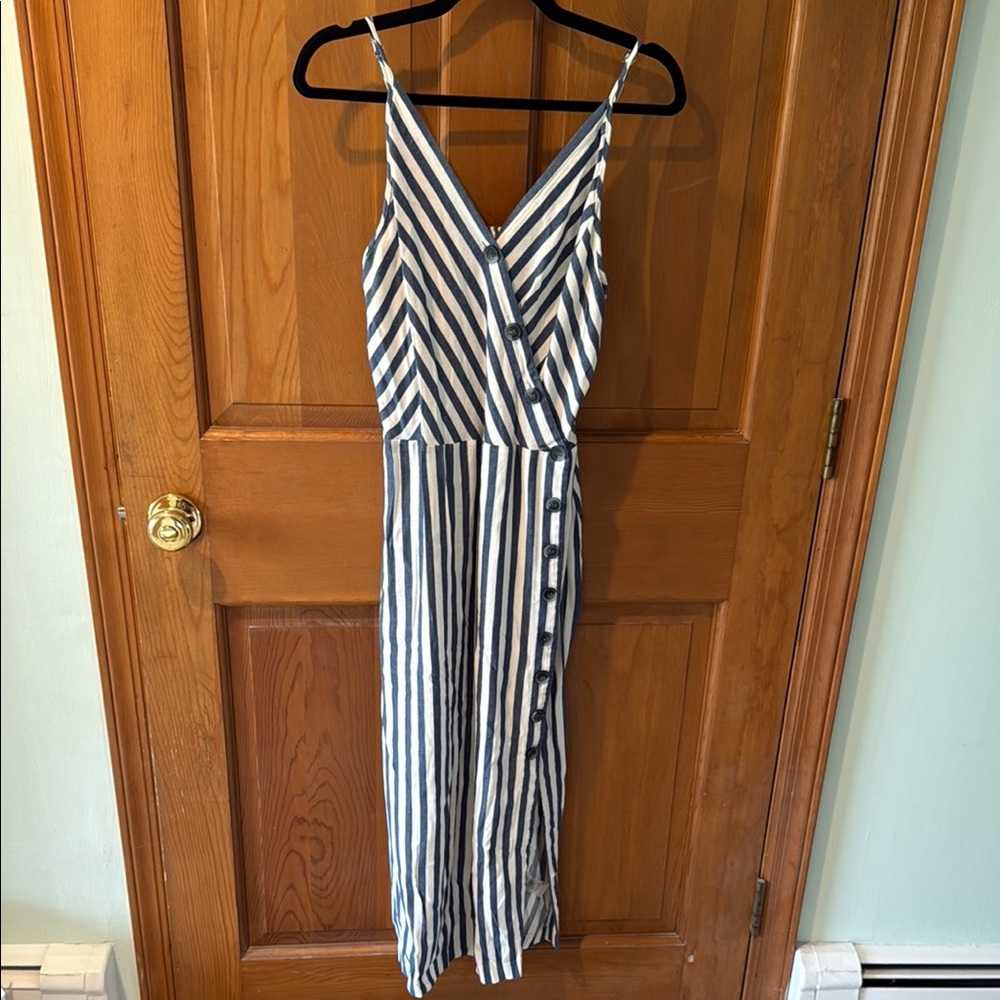 Striped Blue and White Sleeveless Dress